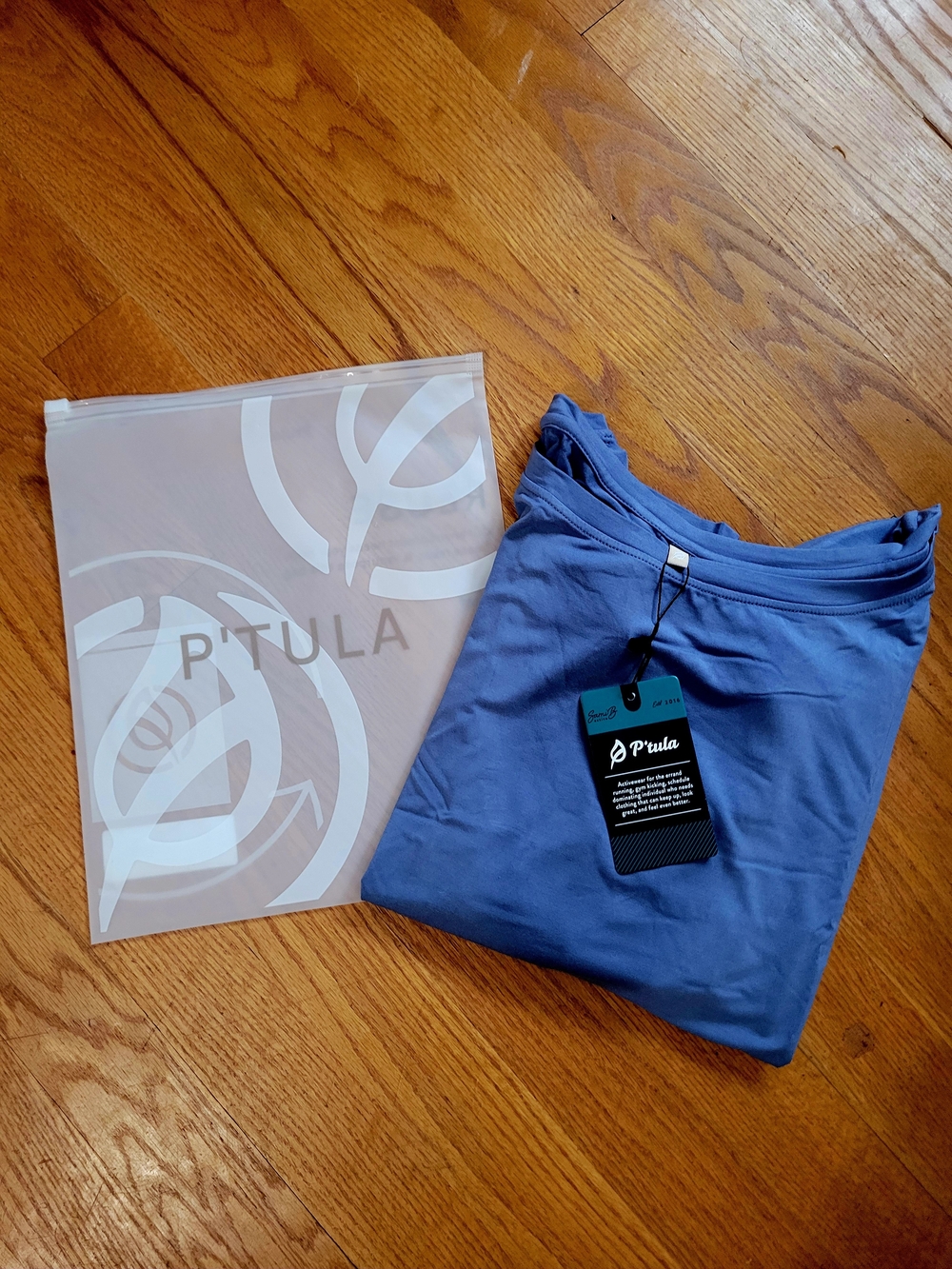 P'tula Women's Open Back Tee in Periwinkle Blue